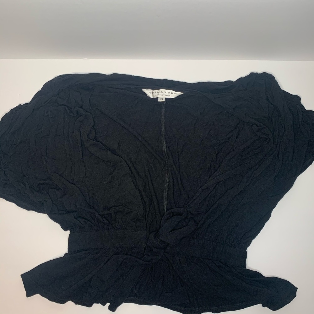 Trina Turk short sleeve wrap top.
